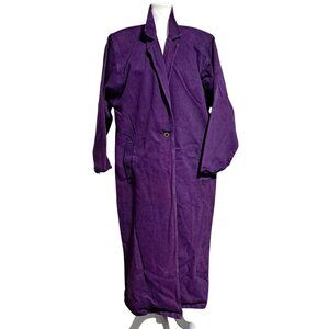 Vintage Jean Duster Coat Magenta Over Dye Womens One-Size by On The Verge Long D